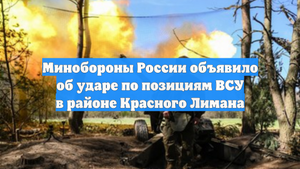 Минобороны России объявило об ударе по позициям ВСУ в районе Красного Лимана
