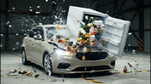 Холодильник с продуктами падает на машину | Краш-эксперимент 3