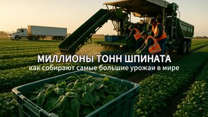 Как американские фермеры собирают почти миллиард фунтов шпината