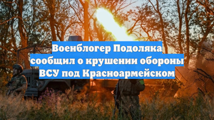 Военблогер Подоляка сообщил о крушении обороны ВСУ под Красноармейском