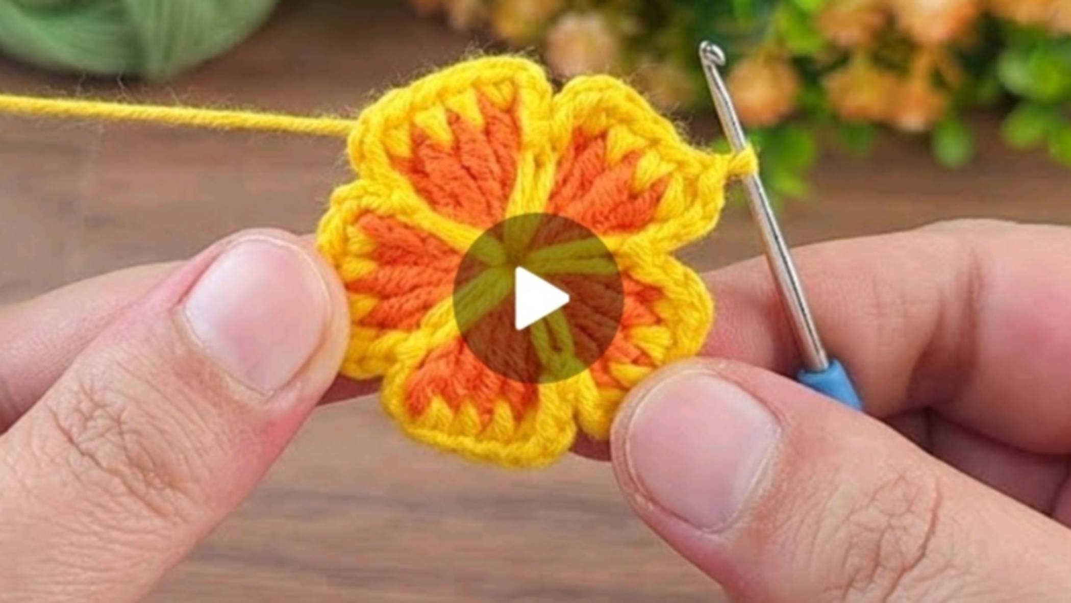 Цветочек крючком #всевжизнисвязано #вязаниекрючком