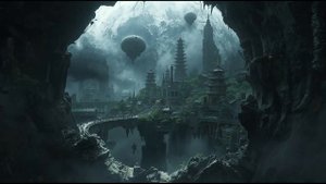 Serene Fall City🌸2-Hour Nano-Dust Ambience ｜ Floating Pagodas vs Corrosive Decay