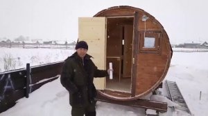 Видеоотзыв на баню-бочку от компании ДревГрад