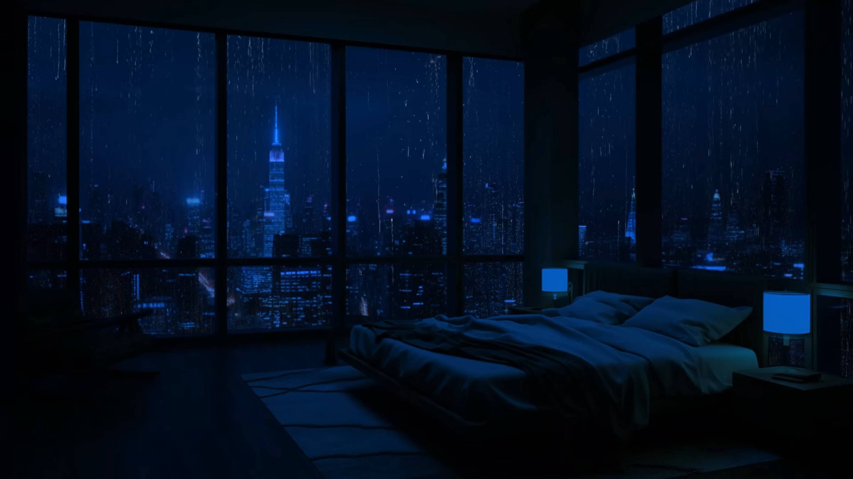 Дождливая Ночь 🌙 Вид На Город Из Спальни | Уют И Спокойствие смотреть онлайн
