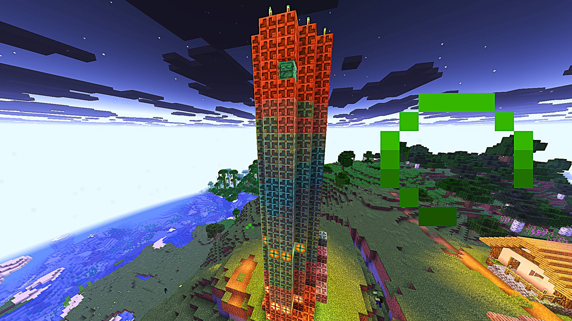 Я построил медную башню в майнкрафт. смотреть онлайн