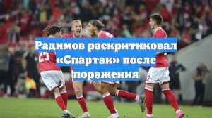 Радимов раскритиковал «Спартак» после поражения