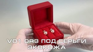 V01 DR3 Футляр под серьги премиум из экокожи, красный