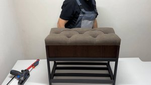 Видеоинструкция по сборке пуфика из металлического основания и с ящиком для хранения