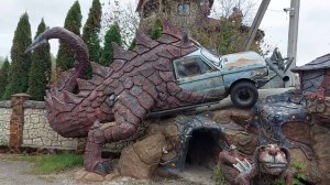 Техно гараж на  даче из  арт бетона. страна Вихляндия.