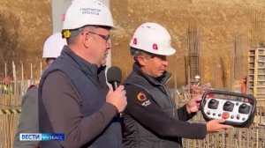 Илья Середюк принял участие в заливке фундамента нового отеля в Шерегеше