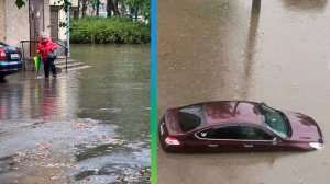 Машины плыли по дорогам, а люди боялись утонуть. Выборг ушел под воду после сильного ливня