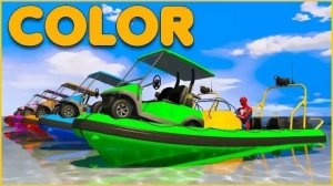 Моды для GTA V - Гольф-кар на лодке Учи цвета с супергероем Человеком-пауком
