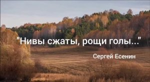 Стихотворение Сергея Есенина "Нивы сжаты, рощи голы..."