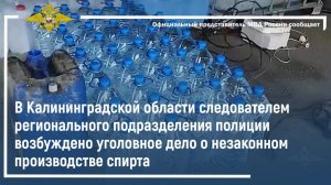 В Калининградской возбуждено уголовное дело о незаконном производстве спирта
