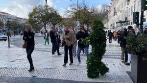 I scared the life out of them. Bushman Prank Portugal