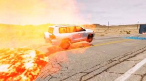 Бортовой грузовик с Джипами перевозит через- выбоины BeamNG.Drive