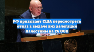 РФ призывает США пересмотреть отказ в выдаче виз делегации Палестины на ГА ООН