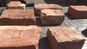 Кирпичи с клеймами с раскопа по переулку Кошевого, 17