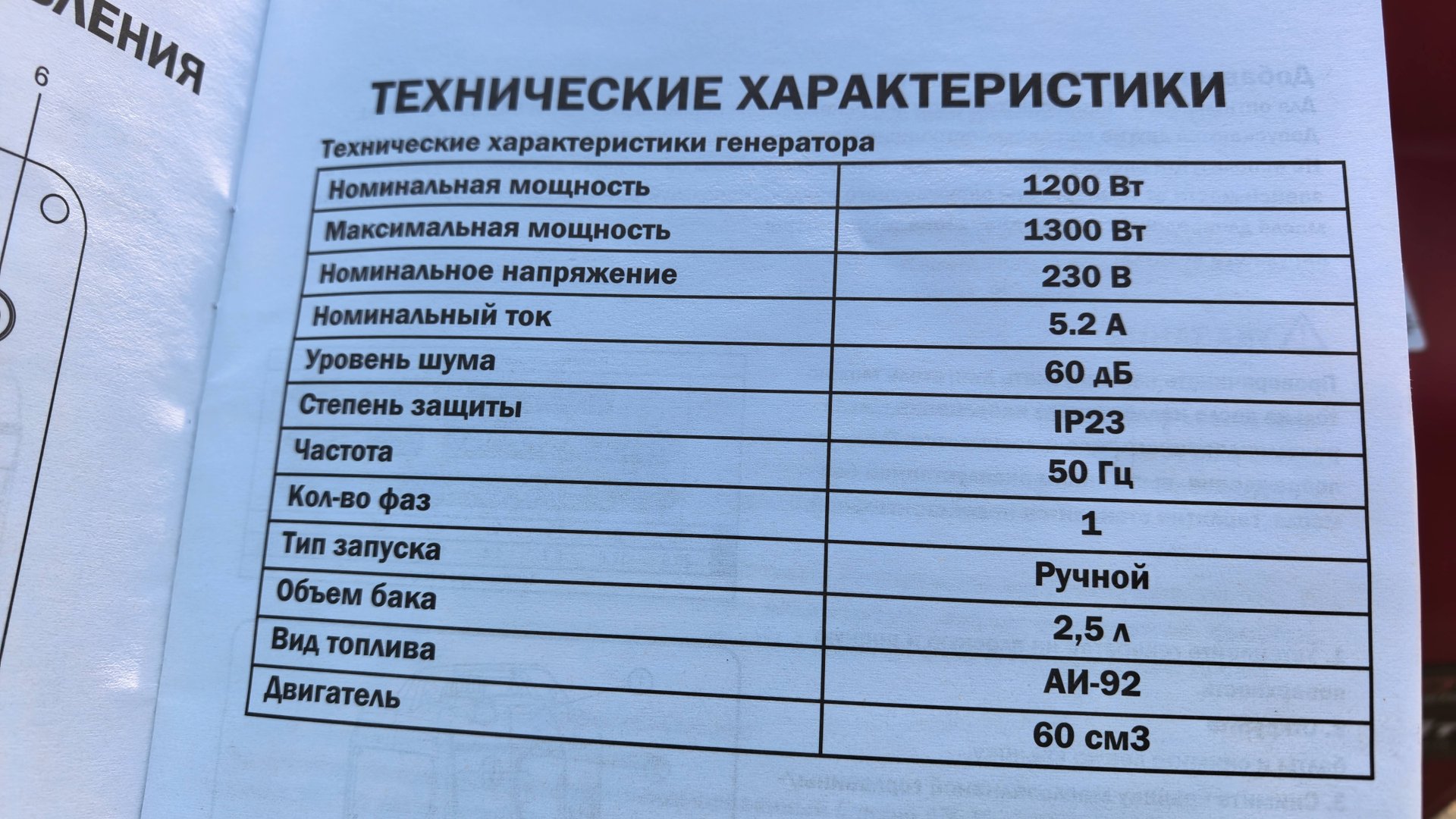 характеристики Инверторный бензиновый генератор FLEXGEN FG1400i смотреть онлайн