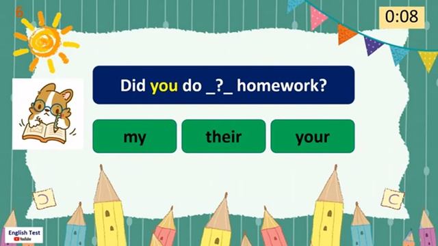 Possessive Adjectives Quiz for Kids смотреть онлайн