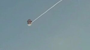 ‼️🇷🇺🇺🇦 Враг публикует кадры перехвата "Герани" дорогой американской ракетой