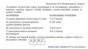 ЕГЭ. Математика. Базовый уровень. Задание 2. Величины и единицы измерения времени