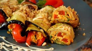 Изысканная закуска с характером.  БАКЛАЖАННЫЕ РУЛЕТИКИ С СЫРОМ