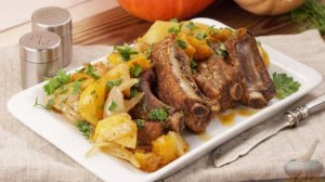 Сытный фокус в рукаве. СВИНЫЕ РЁБРА С КАРТОШКОЙ И ТЫКВОЙ