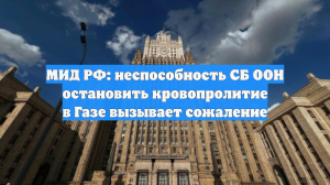МИД РФ: неспособность СБ ООН остановить кровопролитие в Газе вызывает сожаление