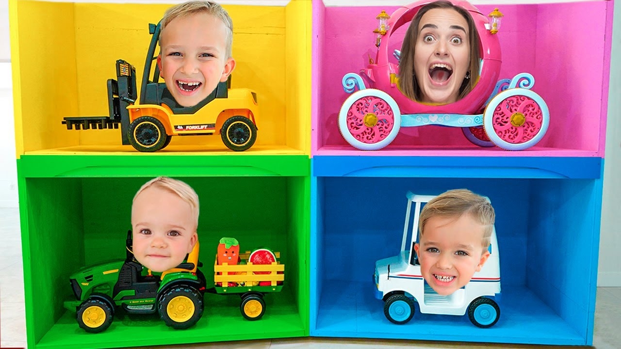 Влад и Ники. Четыре цветных гаража челлендж! Видео от Влада и Ники!