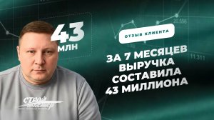 За 7 месяцев выручка составила 43 миллиона