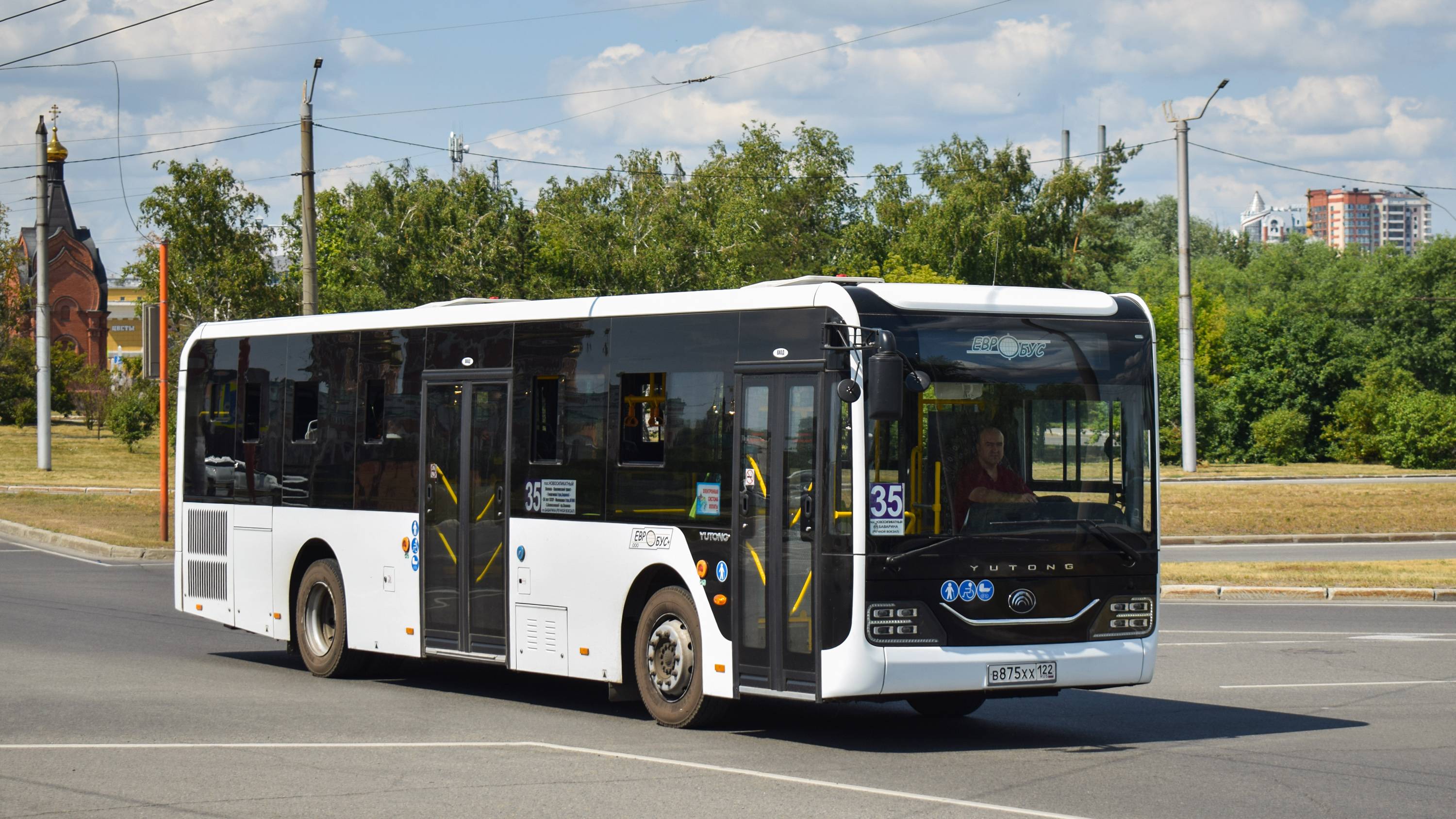Автобус Yutong ZK6116HG (В 875 ХХ 122). Покатушки по Барнаулу. / Yutong ZK6116HG Bus Ride.