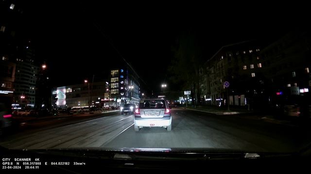 Видеорегистратор SilverStone F1 CityScanner 4K Пример видео НОЧЬ смотреть онлайн