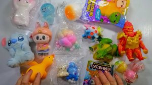 АСМР РАСПАКОВКА сквишей и антистрессы АСМР Таба лапки 🐾 приятные звуки АСМР 👀