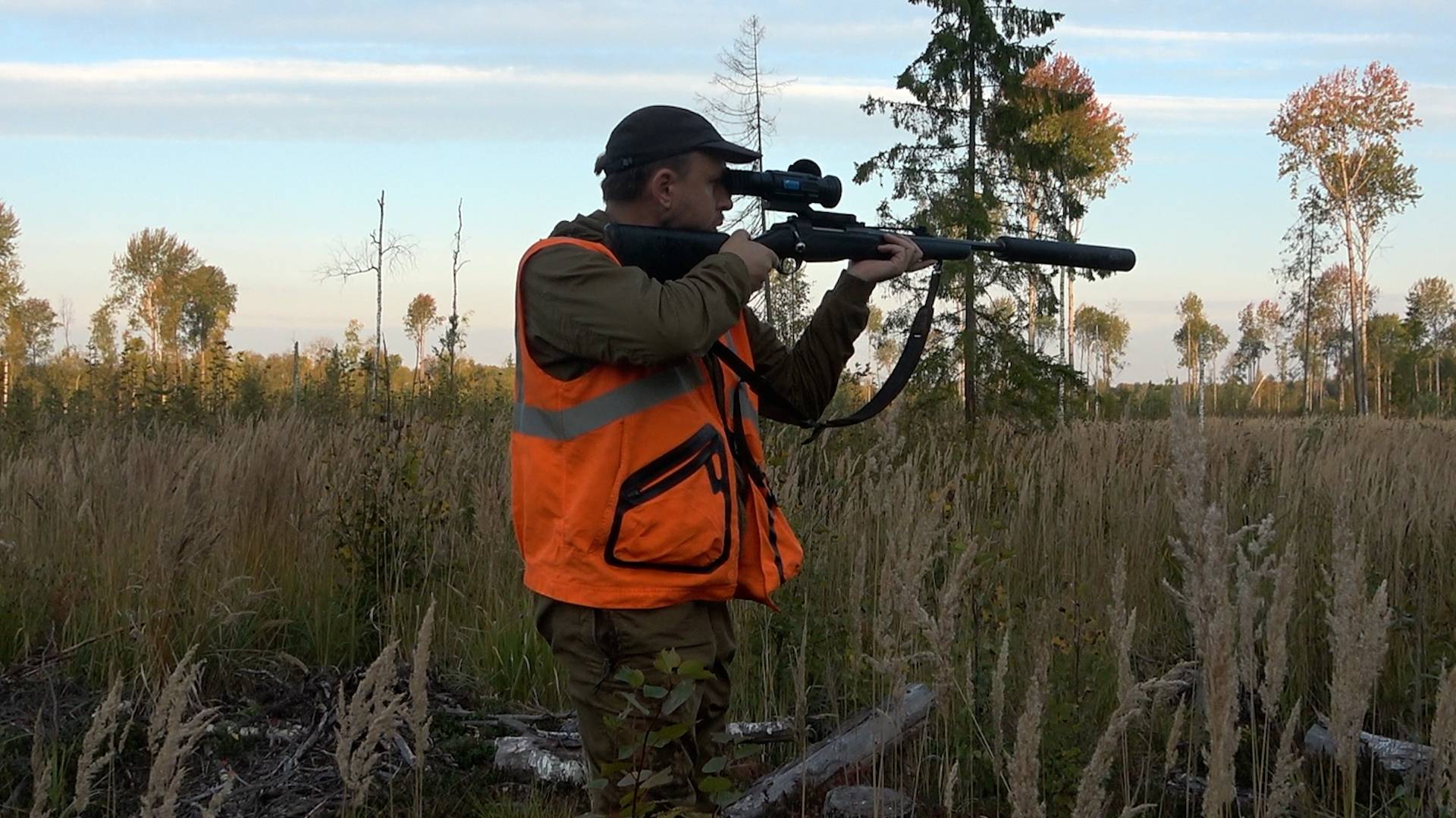 Охота на лося на реву \ Сильный ветер и медведь