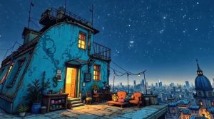Starry Rooftop Nights | Lofi Hip Hop & Retro Japanese City Ambience for Study and Relax