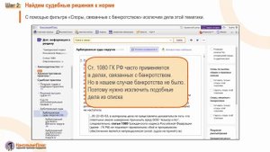 Кейс_11 Уточнение списка судебных решений с помощью фильтров по тематике и по количеству упоминаний