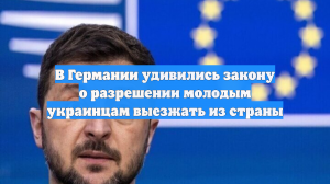 В Германии удивились закону о разрешении молодым украинцам выезжать из страны