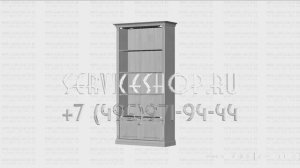 Стеллаж со стеклянными полками и подтоварной тумбой