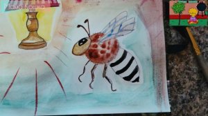 #какрисовать #пчелка #акварель #акварельныйскетч