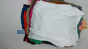 38997 Блузки трикотажные длинный рукав, 8пак, A3C, секонд (cream/extra) оптом