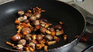 Легкий салат с лисичками и шампиньонами