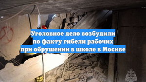 Уголовное дело возбудили по факту гибели рабочих при обрушении в школе в Москве