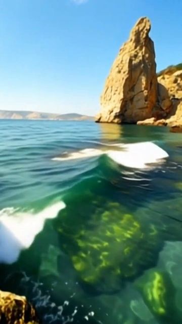 Скала у моря Крым. #жизньнаморекрым #море #travel #крым #крым #водакрыма смотреть онлайн