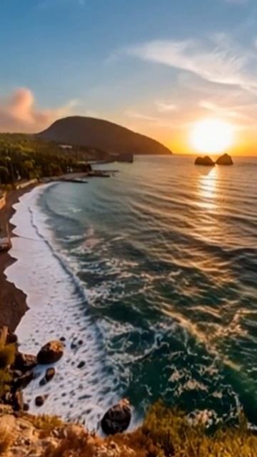 Вид на Аю-даг #море #жизньнаморекрым #крым смотреть онлайн