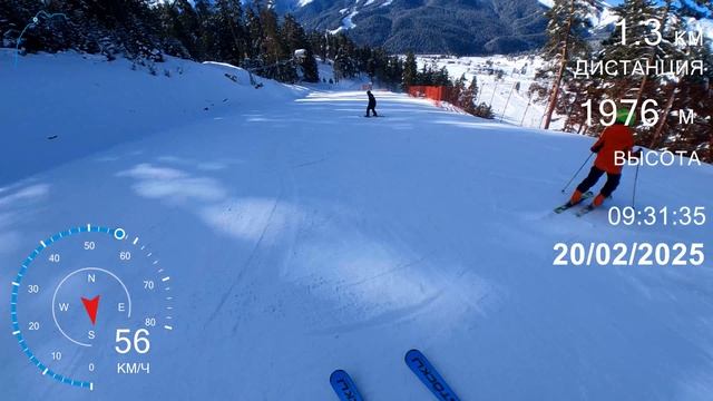 Горные лыжи Архыз Южный склон синяя с выездом на зеленую смотреть онлайн