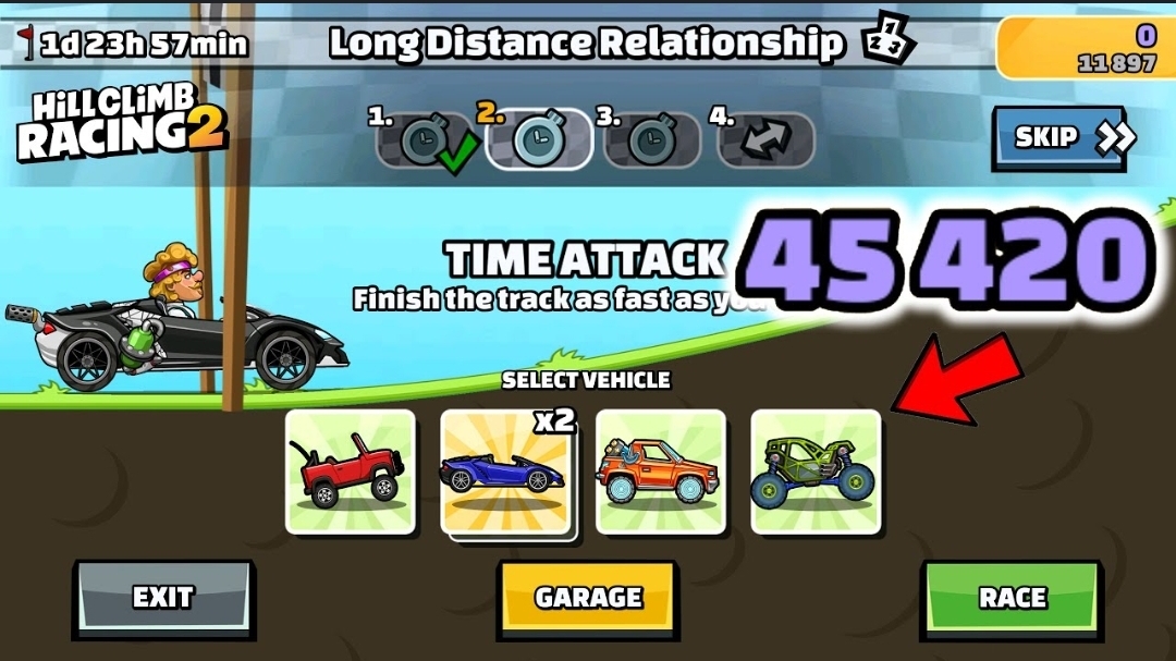 Hill Climb Racing 2 - 45420 points in LONG DISTANCE RELATIONSHIP Team Event