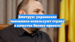 Дмитрук: украинские чиновники используют страну в качестве бизнес-проекта