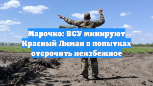 Марочко: ВСУ минируют Красный Лиман в попытках отсрочить неизбежное