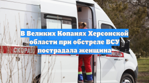 В Великих Копанях Херсонской области при обстреле ВСУ пострадала женщина